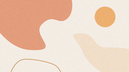 Abstract Minimalist Organic Shapes Background with Terracotta and Earthy Neutral Colors
