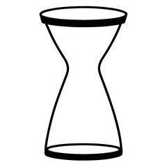Simple black and white hourglass drawing on transparent background silhouette