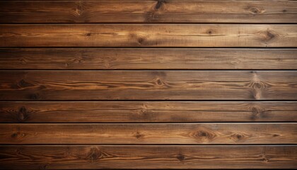 Naklejka premium Close-up of rustic wooden planks with a warm brown finish