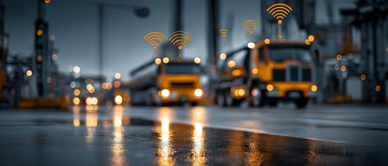 view of real-time gasoline quantity data being transmitted by wireless IoT sensors, with the monitoring system setup in the background somewhat out of focus