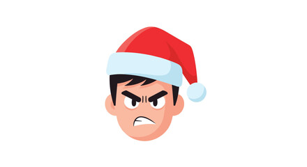 This angry man wearing a santa hat is having a very bad christmas season.