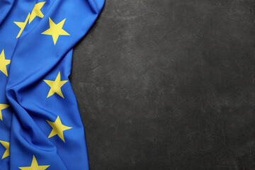 Flag of European Union on dark background © Pixel-Shot