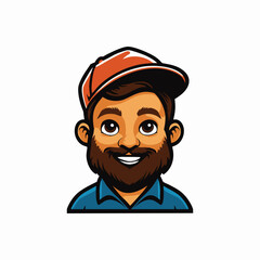 Obraz premium Bearded man cartoon design vector illustration