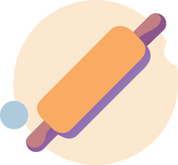 Rolling pin icon on a white background, symbolizing baking and cooking activities.