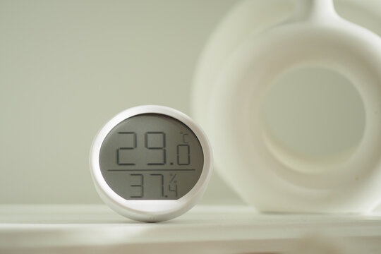 Indoor temperature and humidity displayed on a modern device