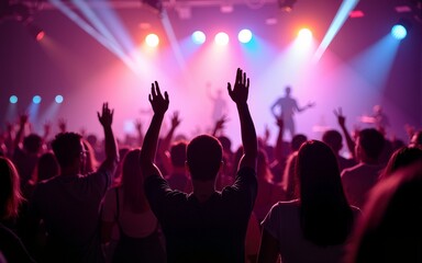 Cheering crowd at a concert. High quality