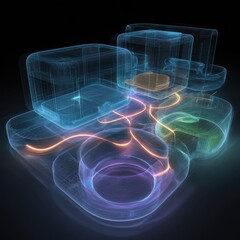 A 3d image of a camera