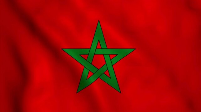 High-speed macro slow motion of Flag of Morocco