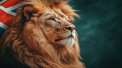 Naklejka premium Majestic lion with a royal mane and pride.