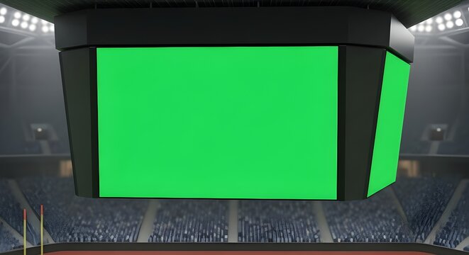 green screen scoreboard in sports stadium arena event