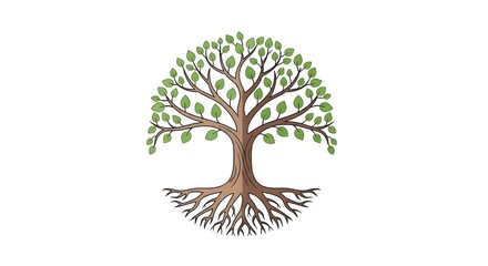 Obraz premium tree of life roots branches isolated illustration
