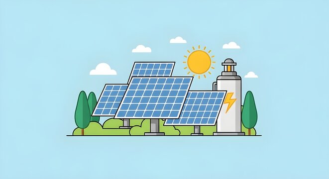 green energy solar panels power generation