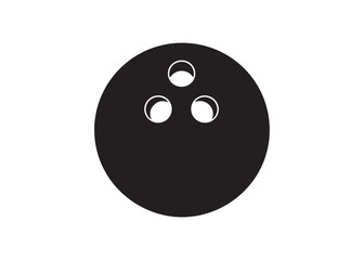 Vector art of bowling ball with finger holes in black and white