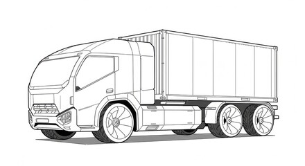 Sleek modern cargo truck design ready for logistics and delivery operations, showcasing innovative transport solutions for efficient global distribution.