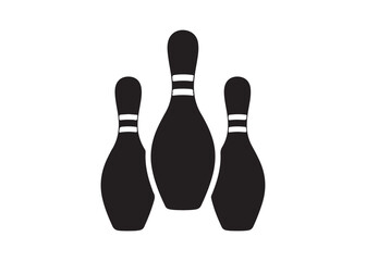 Vector art of three bowling pins for a strike game sport