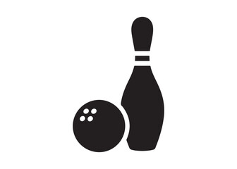 Vector art of bowling ball and pin for a strike game sport