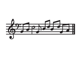 Vector art of simple musical notes on the staff