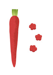 ねじり梅 金時人参 飾り切り イラスト ベクター