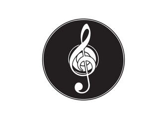 Vector art of treble clef on vinyl record, music concept