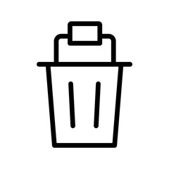 Trash Can Line Icon — Minimal Delete and Waste Management Symbol for Office, File, and Cleanup Concepts