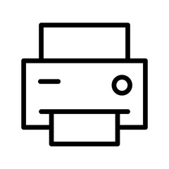 Obraz premium Printer Line Icon Minimal Print and Office Equipment Symbol for Document, Paper, and Technology Concepts