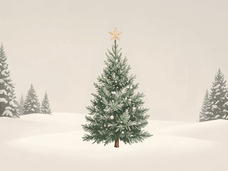 優しい雰囲気のクリスマス背景/中央のツリーは動かせます