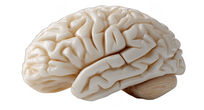 A detailed model of the human brain used for scientific study, showcasing its anatomical structure and neural components.