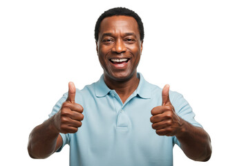 Man giving thumbs up isolated on transparent background