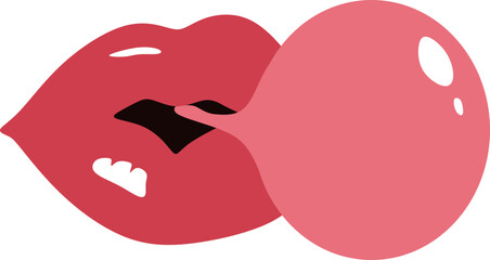 Red Lips Sticker Element