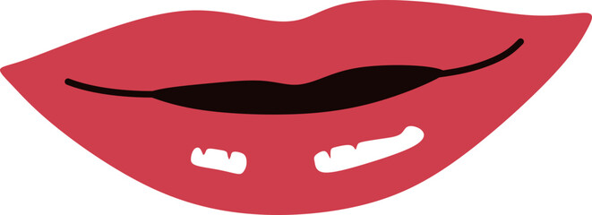 Red Lips Sticker Element