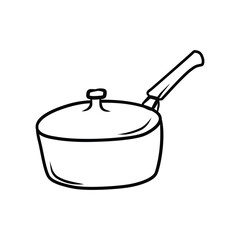 Saucepan with Lid Kitchen Cookware Line Art