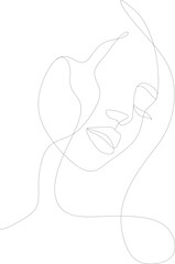 Women Face Line Art Element