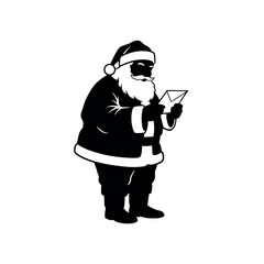 Santa Claus reading a letter Christmas concept.