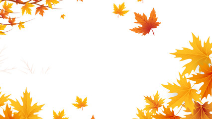 Autumnal foliage frame, capturing the essence of fall season, leaves fluttering in a vibrant display