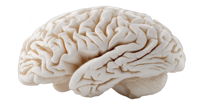 A highly detailed 3D representation of a human brain used for scientific research and educational purposes.