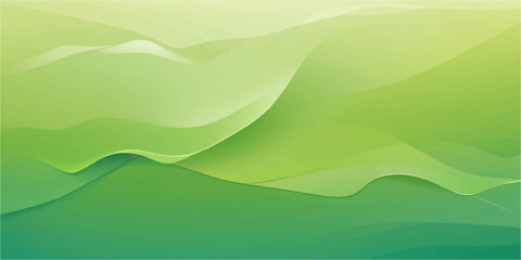 Obraz premium Abstract green landscape with hills mountains and blue sky vector illustration