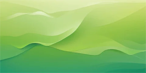 Fotobehang Lime groen Abstract green landscape with hills mountains and blue sky vector illustration  © nur