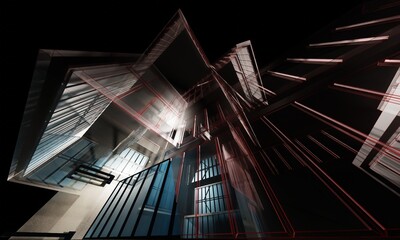 View of office corporate building style 3d rendering wallpaper background
