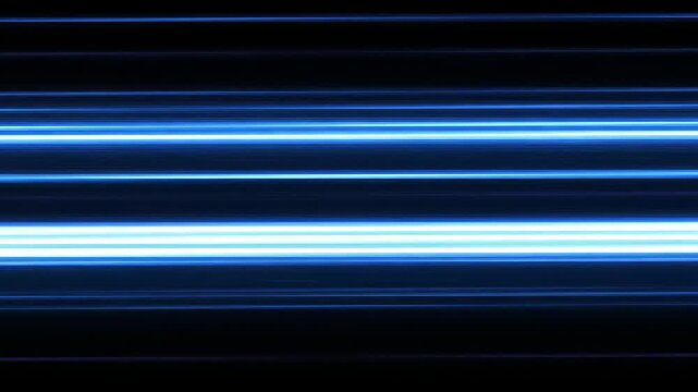 Abstract image of horizontal blue lines of light against a black backdrop