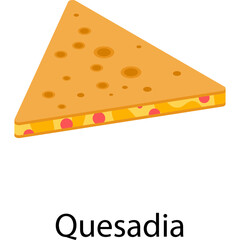 Golden Brown Baked Tortilla Triangle With Melted Cheese And Red Filling Cut In Half With A Serrated Knife Showing Interior Texture