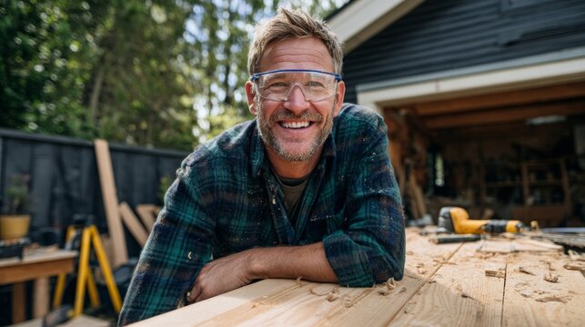 Man working on construction project - Powered by Adobe