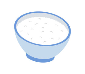 お茶碗に入ったごはんのイラスト　ベクター
