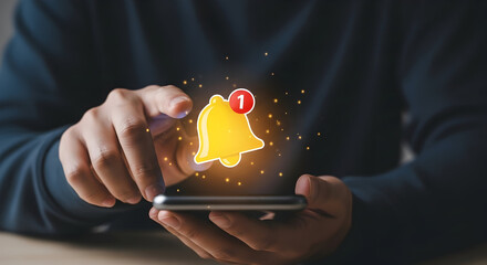 Get alerted to new messages with mobile phone notification bell icon