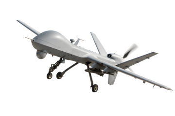 MQ-9 Reaper Drone 3D Render – Transparent PNG, Isolated on White