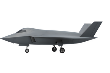 TAI Anka-3 Stealth UCAV 3D Render – Transparent PNG, Side View