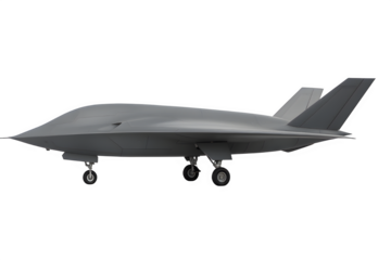 TAI Anka-3 Stealth UCAV 3D Render – Transparent PNG, Side View