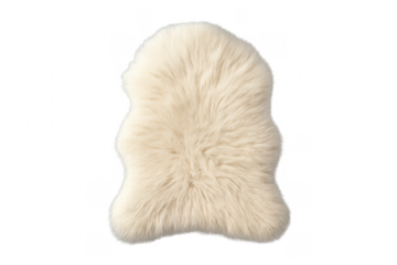 White fluffy sheepskin rug providing soft texture and comfort
