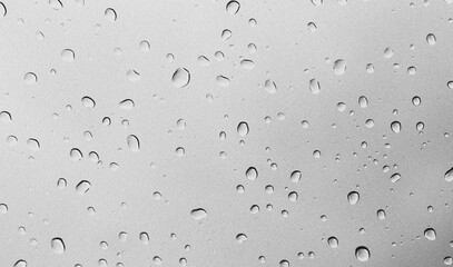 Isolated Transparent Water Droplets with Reflections Captured Against a Clean White Background in a Studio Environment