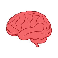 Brain Vector Illustration Icon in Flat Design Style. Clean and minimal emoji-style design ideal for infographics, apps, and web use.