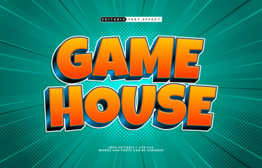Obraz premium game house editable text effect